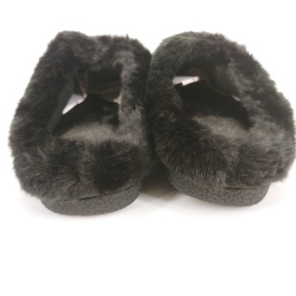 Isotoner Womens Mallory Microsuede Hoodback Slippers Clogs Faux Fur Black 6.5-7 - Picture 4 of 11